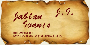 Jablan Ivaniš vizit kartica